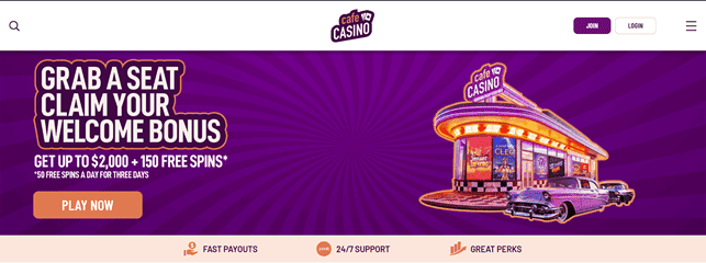 Cafe Casino USDT review screenshot 2